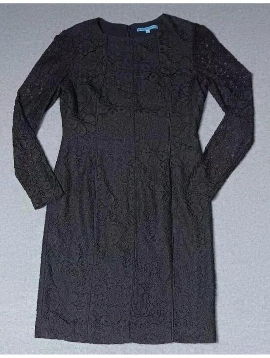 ANTONIO MELANI Dresses & Skirts - Antonio Melani Lace Overlay Body Con Dress Womens Size 6 Dark Gray Long...